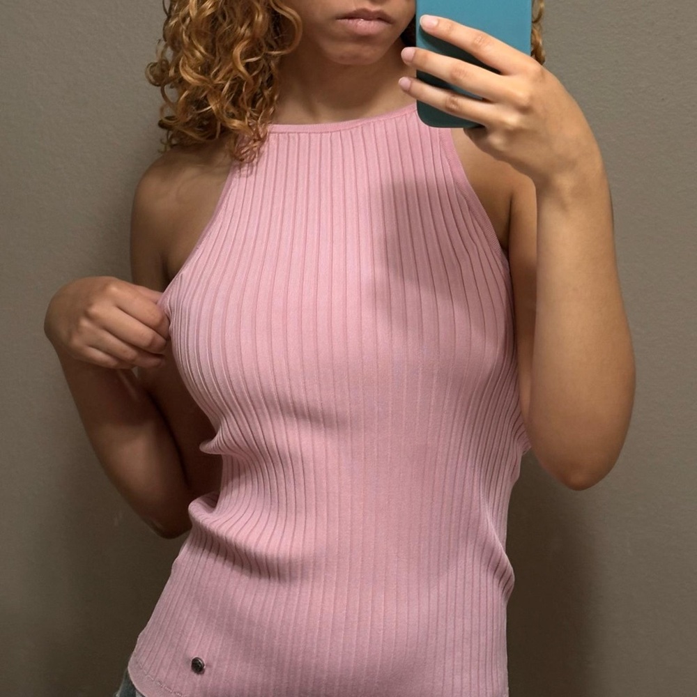 Ted Baker Pink Ribbed Halter Top
